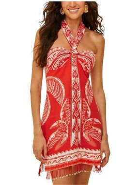 FARM Rio Majestic Coconut Tree Linen Mini Dress, NWT 🇧🇷